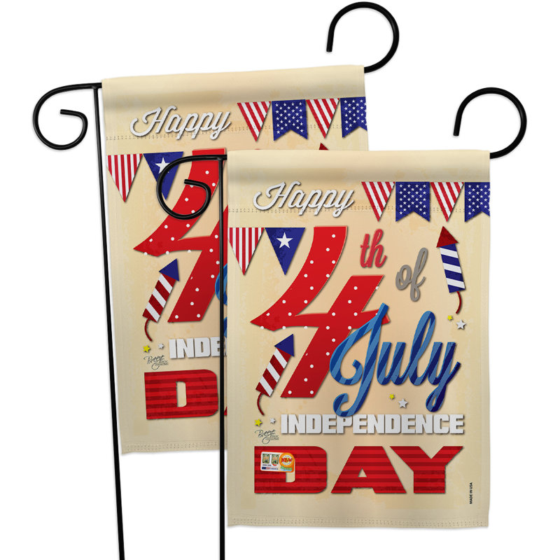 Double Sided 18.5'' H x 13'' W Independence Day Garden Flag, polyester