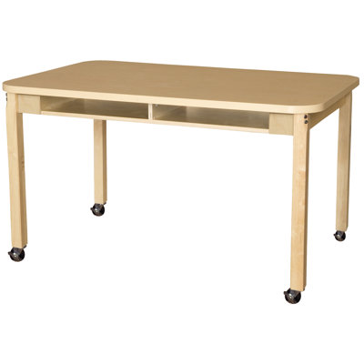 Four Seat Student Desk with Adjustable Legs 12"-17"