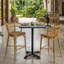 Roatan - Tabouret de bar avec accoudoirs en aluminium - Tissage synthétique et finition en bambou naturel