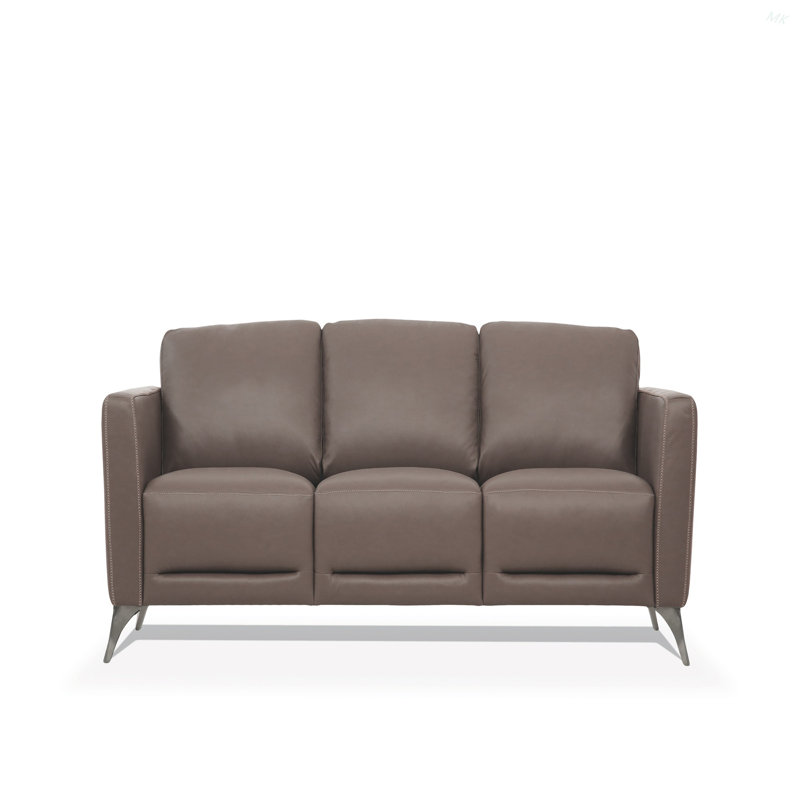 Canapé en cuir taupe Malaga (assemblé)