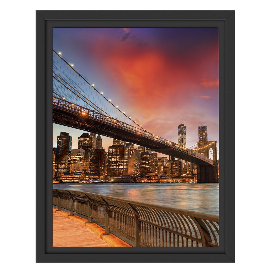 Gerahmtes Wandbild Brooklyn Bridge Park New York