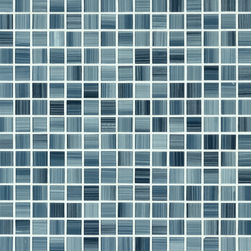 Hand Painted 12" x 12" Glass Grid Mosaic Tile, Gray