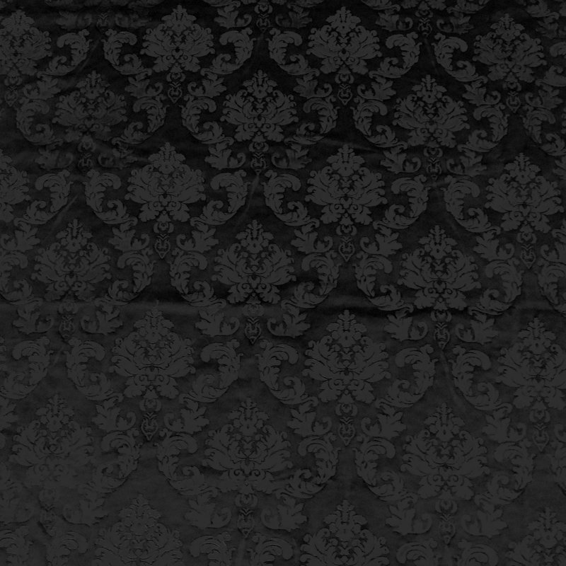 Cantonnière en velours damassé sur mesure, L 7 po x L 72 po, Noir