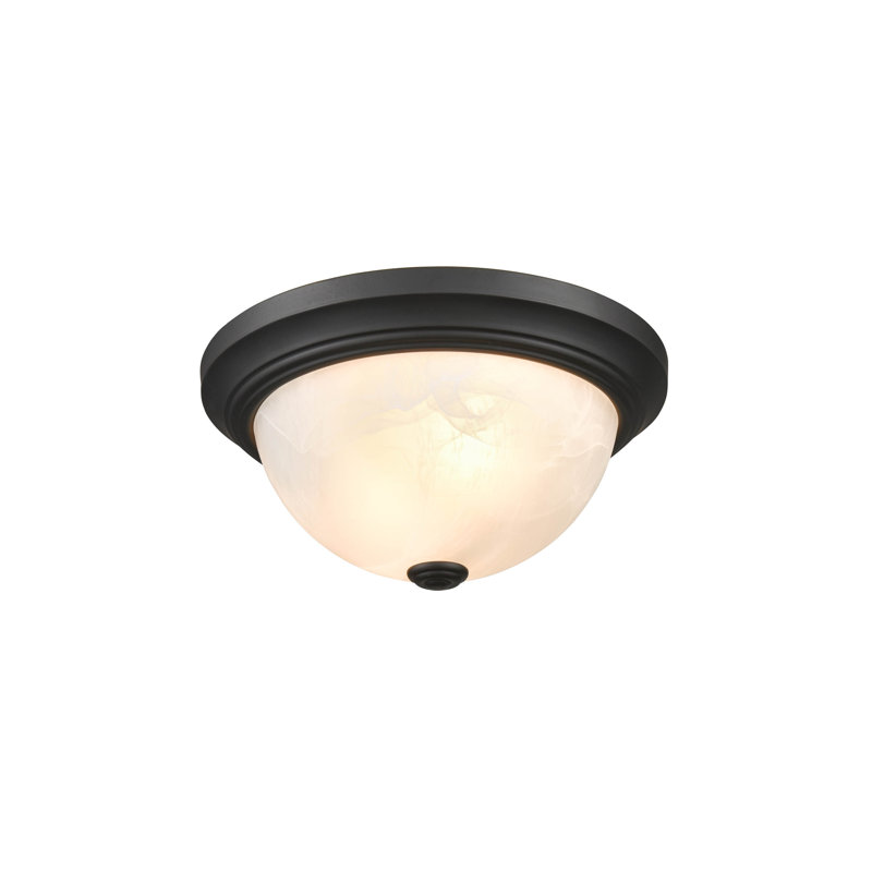 Andreyah Glass Flush Mount, Matte Black, 5.5'' H x 11'' W x 11'' D
