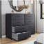 Commode 8 tiroirs avec grands tiroirs en tissu - Solution de rangement moderne noire pour l'organisation de vêtements et d'accessoires