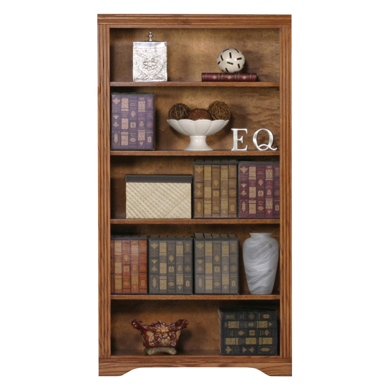Rafeef Bookcase, Medium Oak, (4 Shelves) 84" H x 32" W x 14" D