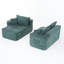 Modulaires spacieux en forme de L, confort en chenille verte, style de salon moderne