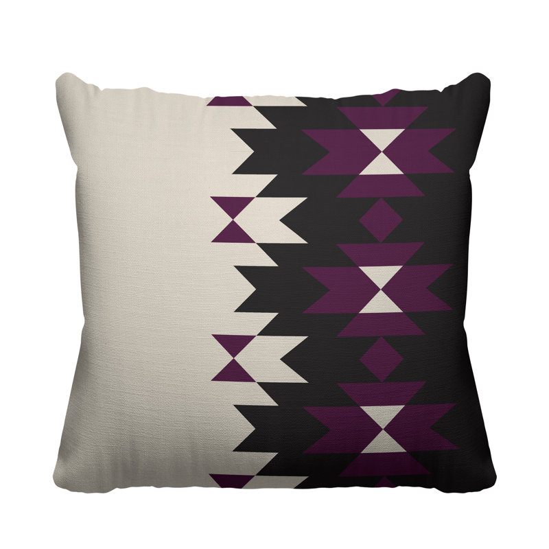 Coussin décoratif intérieur / extérieur Shako Southwestern, L 15 po x H 15 po, Mauve