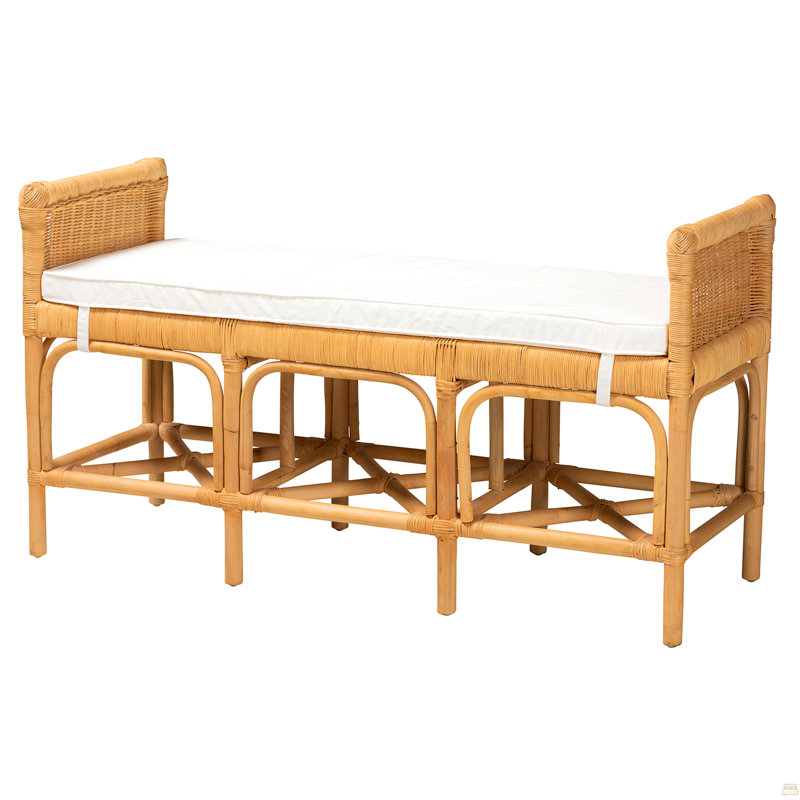 Banc en rotin brun moderne Modern Bohemian