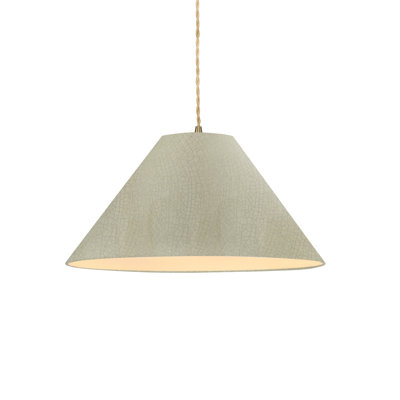 Radiance - Avola 1-Light Pendant - 15"W x 7.25"H - Replaceable Bulb - Beige Twist Cord