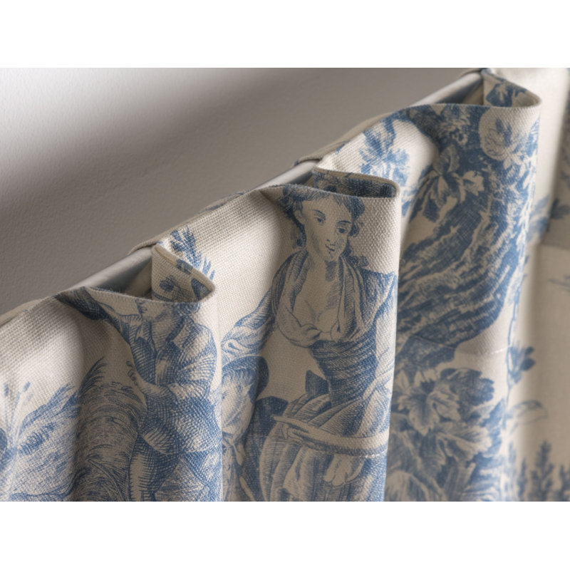 Maison d'Hermine Le Meunier - Rideau bleu 100 % coton - 127 cm x 274 cm, Bleu, L 50 po x L 108 po