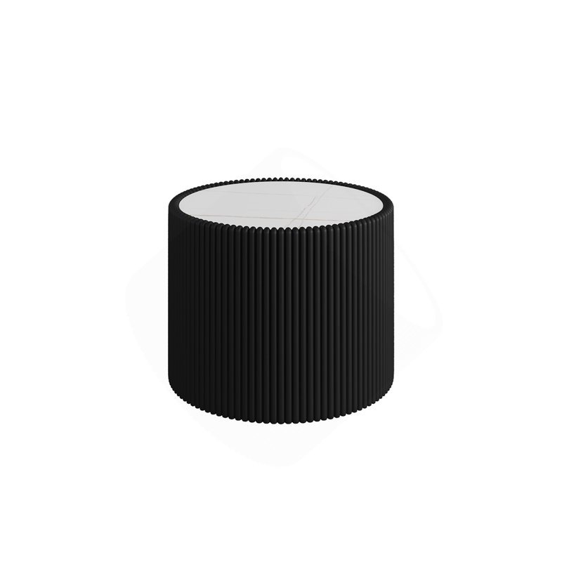Table de canapé moderne en cuir fritté léger, Noir