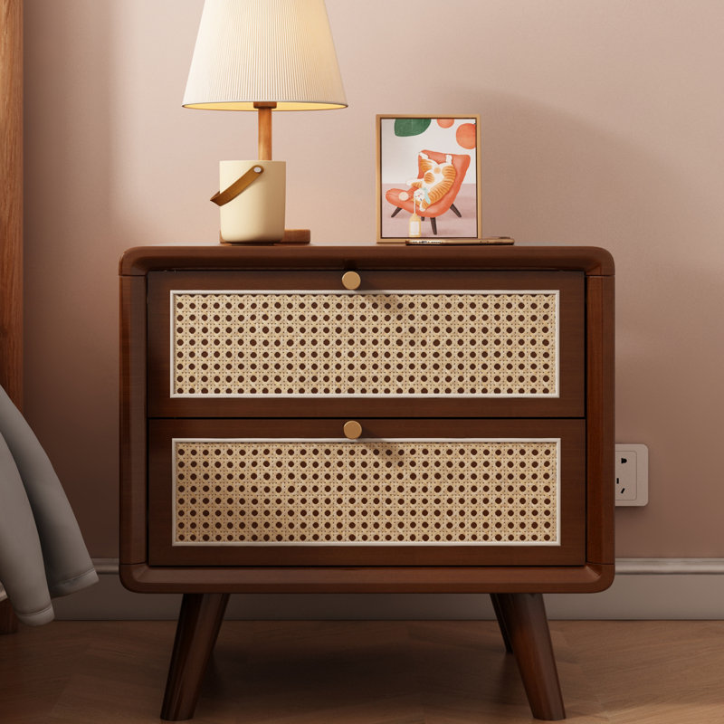 2-Drawer Nightstand, Walnut