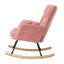 Fauteuil à bascule rose, tissu, structure en métal, design ergonomique, capacité de charge de 136 kg, dossier haut en tissu, assise