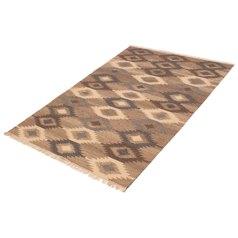 Tapis taupe unique en laine nouvel âge 5 pi 2 po x 7 pi 9 po One-of-a-Kind