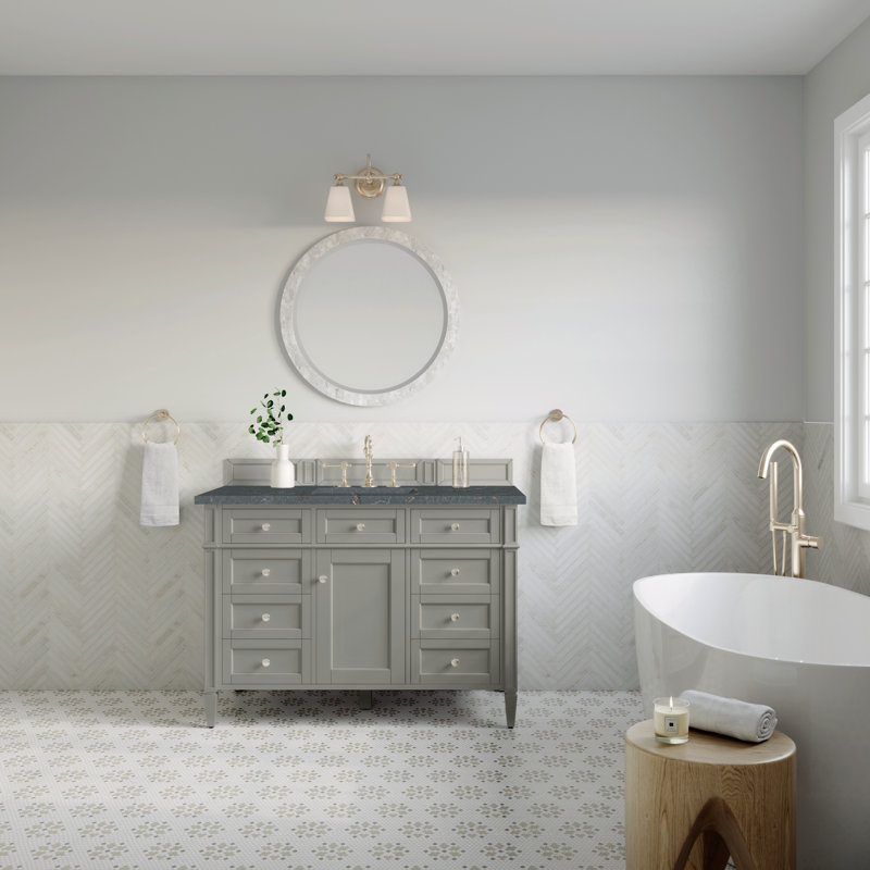 Brittany 48'' W Single Vanity, Parisien Bleu, Urban Gray, 8" Widespread