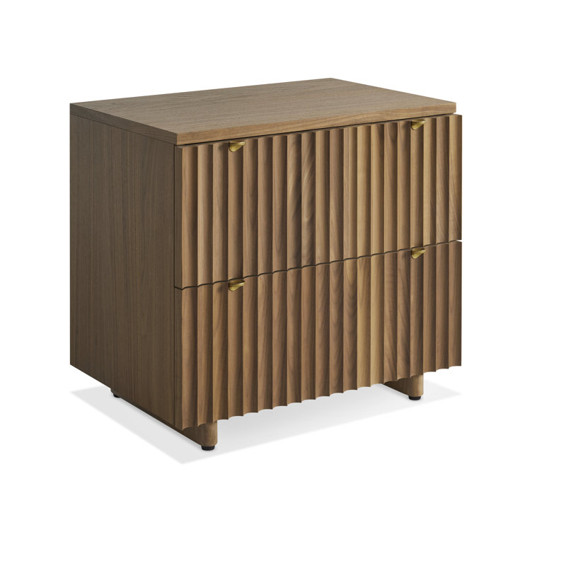 Murmur 2 - Drawer Solid Wood Nightstand, Walnut