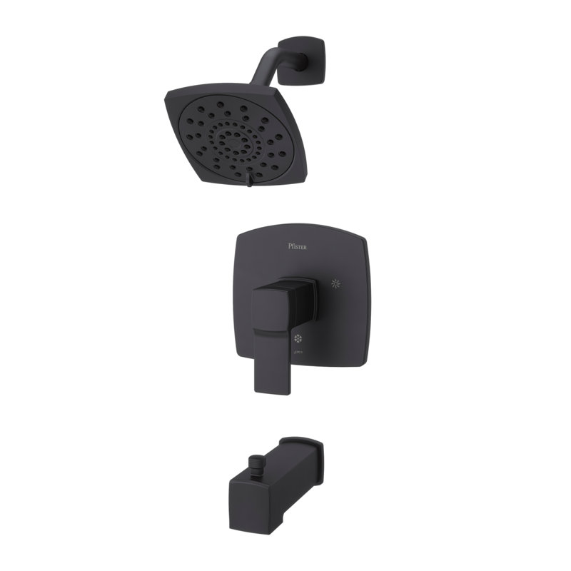 Deckard Dual Function Tub and Shower Faucet, Matte Black