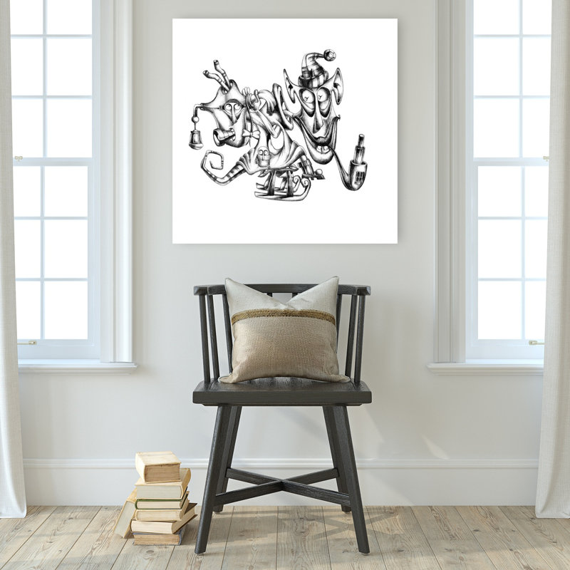 Reproduction d'art mural fantaisiste et fantaisiste de vacances fantaisistes, 32" H x 32" W