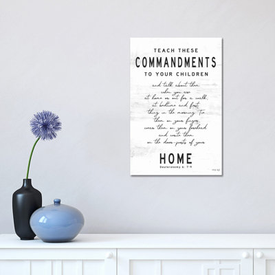 Teach These Commandments 1 Piece Wall Art on Canvas
