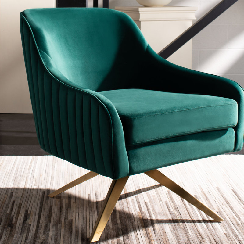 Fauteuil en velours Skye, Émeraude