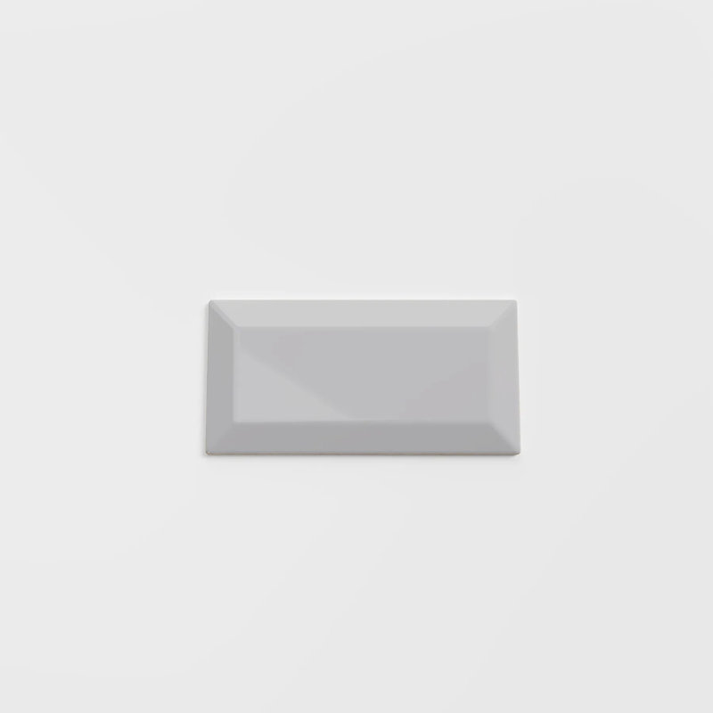 CC Textures 3x6 Beveled Gray Glossy Ceramic Wall Tile , Gray