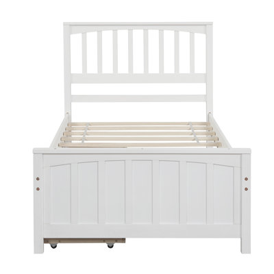 Grand lit plateforme avec deux tiroirs,