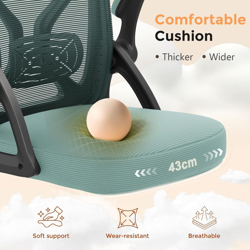 Inbox Zero Mesh Office Chair, Green