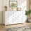 52.2 Inch Double Dresser with 10 Drawers, Wood Dresser for Bedroom,White