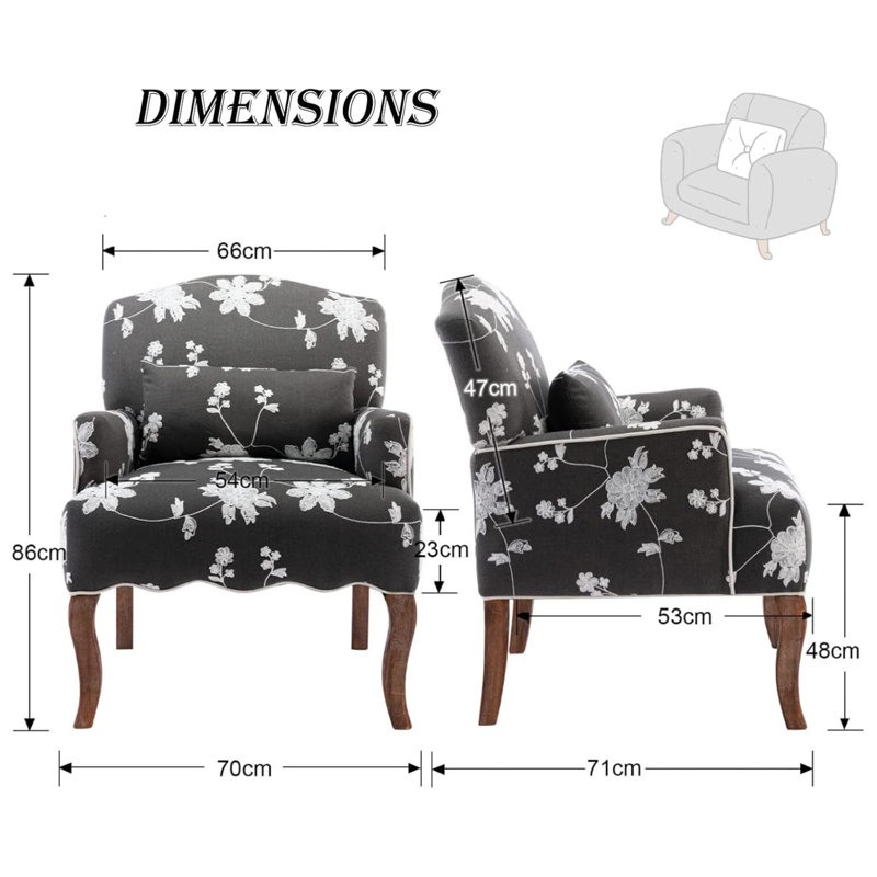 Ariew Upholstered Armchair, Grey