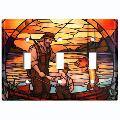 Plaque murale d'interrupteur à bascule de pêche 3 fils
