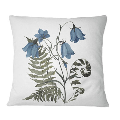 Bouquet rétro avec fleurs sauvages et herbes VII - coussin décoratif traditionnel