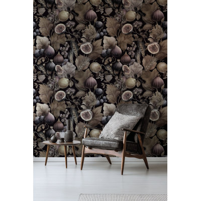 Papier peint floral rétro Botanical