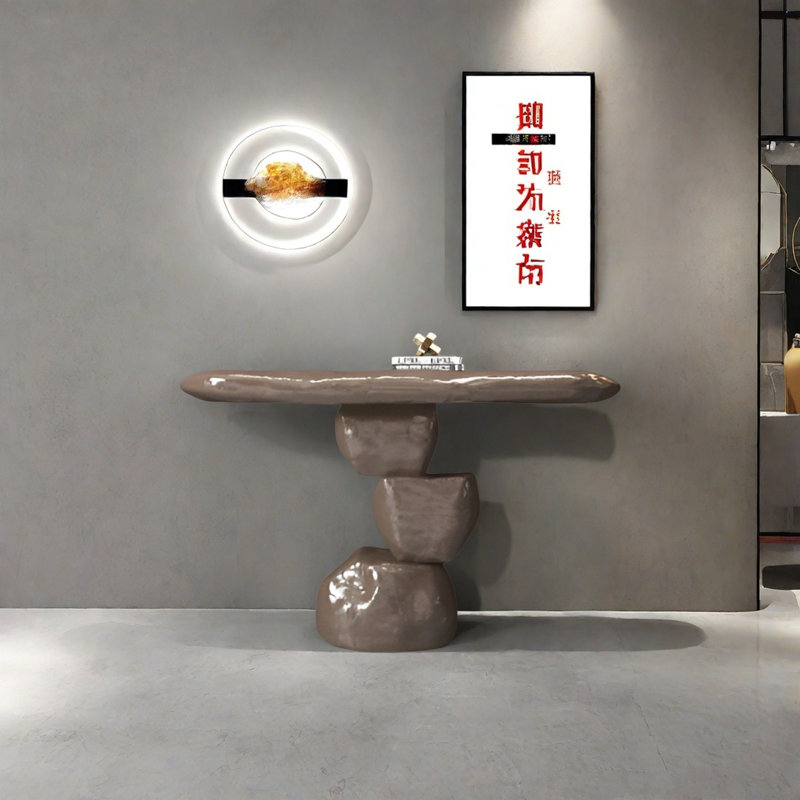 Console Modern Minimalist Art Design, Brun, H 35,43 po x l 47,24 po x P 15,75 po