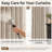 100% Blackout Faux Linen Pinch Pleated Curtain Panels Thermal Insulated Drapes with 20 Hooks for Bedroom & Living Room, Set of 2-1952807663-1952807650