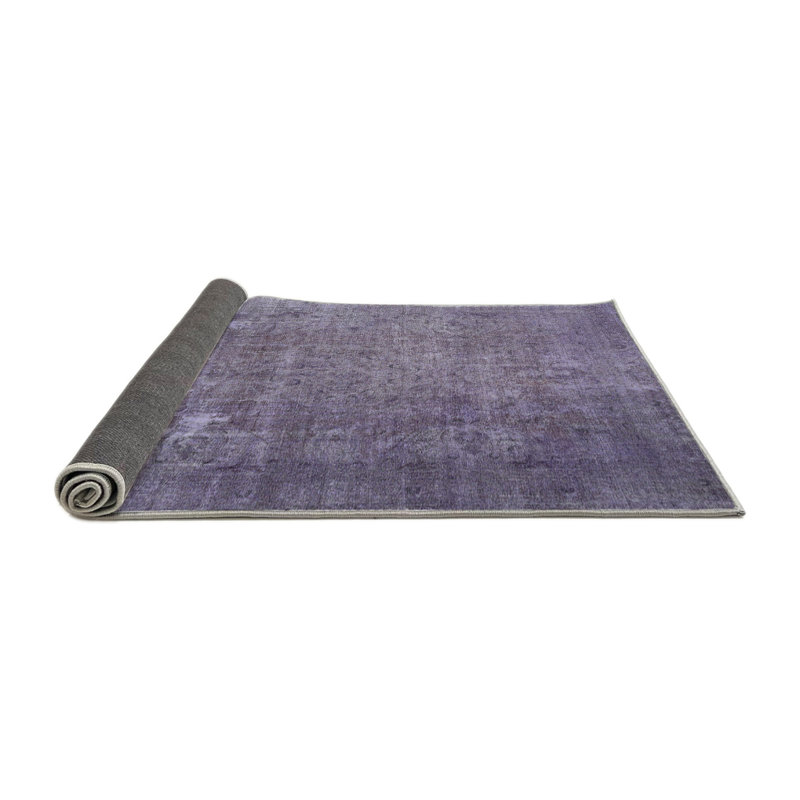 Tapis en violet/gris contemporain, Rond 5 pi