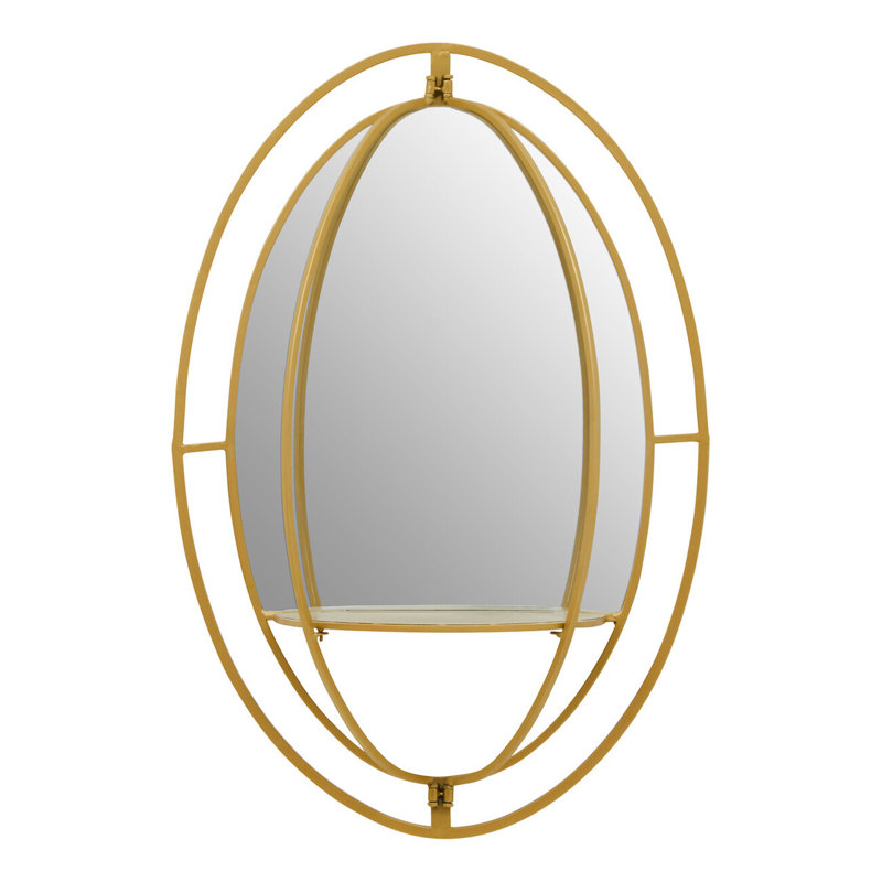 Alfons Metal Oval Mirror, Gold