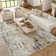 Fenster Abstract Modern Machine Woven Area Rug in Ivory/Blue/Gray