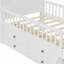 Structure de lit simple avec rangement à 4 tiroirs, lit plateforme en bois pour enfants avec garde-corps, tête de lit et échelle, aucun sommier requis, assemblage facile-89301081