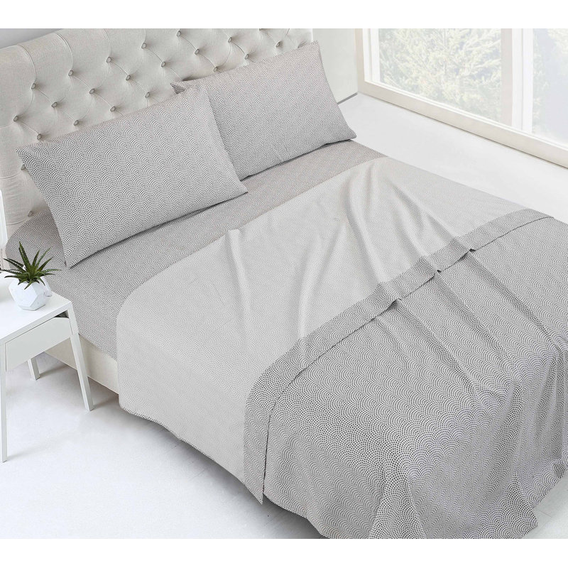 Ensemble de draps en microfibre de haute qualité Swift Home, Motifs géométriques gris