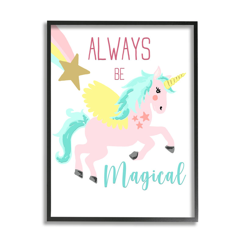 «Always Be Magical cmw-129», art mural personnalisé, H 14 po x l 11 po, Giclée encadrée noir minuit, Oui