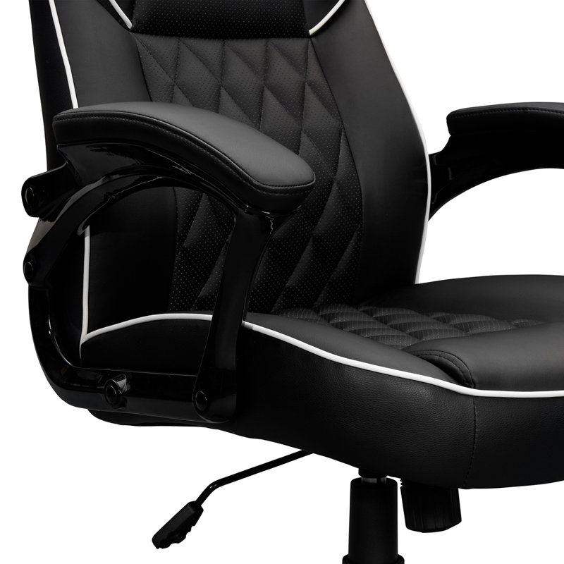 Black High Back Mesh and Leather Executive Swivel Desk Chair