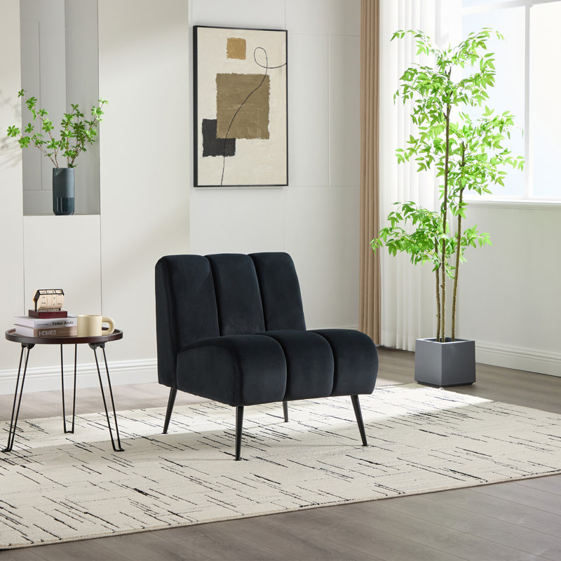    Chaise d'appoint rembourrée Mordern, Noir