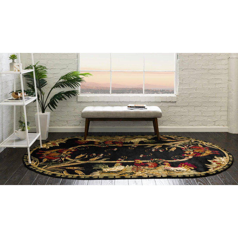 Tapis champêtre Country & Floral, Ovale 4 pi 1 po x 6 pi 1 po
