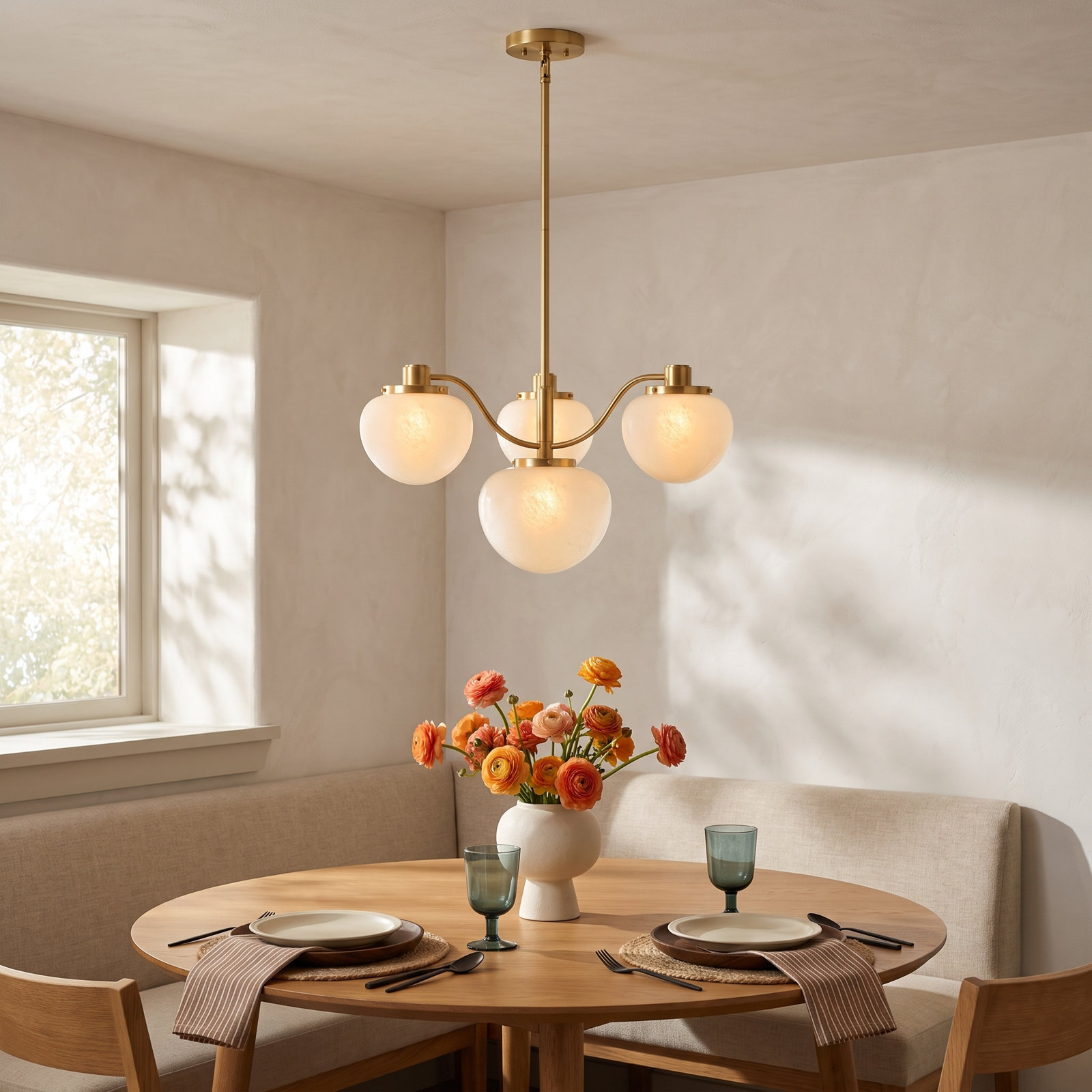 Raul Chandelier, 17" H x 29.75" W x 29.75" D, 4 Lights