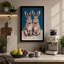Rabbits in Winter Night Scandinavian 1 Piece Wrapped Canvas Wall Art-788582589-788582591