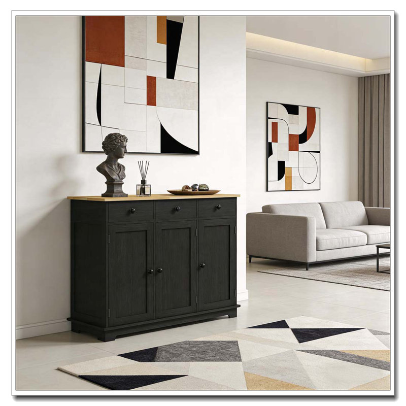 Armoire de rangement moderne avec conception anti-basculement, Noir