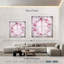"Flower Pink Flower Wreath", ensemble de 4 reproductions sur toiles par Pink Sherbet-93058204