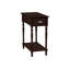 Table de bout décorative à 2 niveaux, table de chevet étroite avec tiroir de rangement, placage brun traditionnel pour le rangement des lampes de chambre à coucher | Idée de cadeau-1513825886