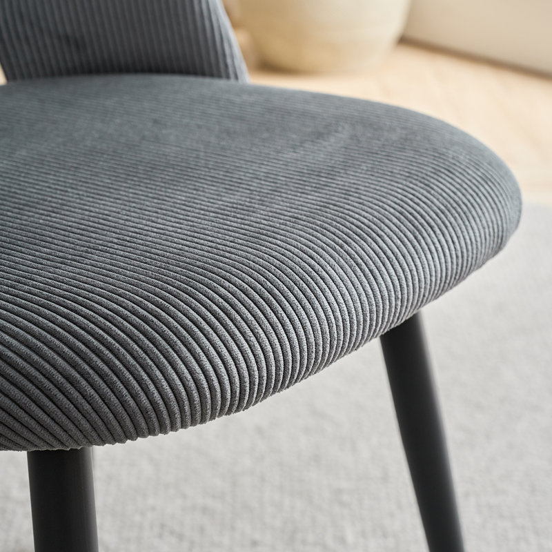 43.5cm H Upholstered Metal Parsons Chair, Grey